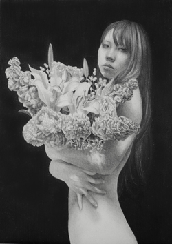 板倉文香　花を飾る悦び　SM（227×158mm)　鉛筆