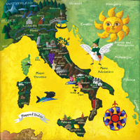 小澤摩純 イタリア地図　4S　ジグレ版画