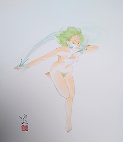 森ゆだね 流れの名 色紙24.7×27センチ