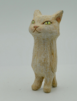 戸川五十生 Tiny Cats SE02 H10cm 樟、色鉛筆
