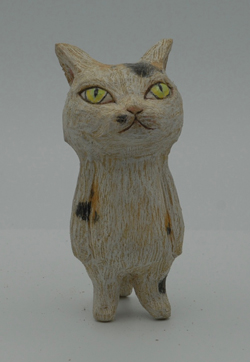 戸川五十生 Tiny Cats SE07 H10cm 樟、色鉛筆