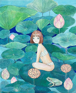 三宅由希子 孵化を待つ F3 アクリル・水干