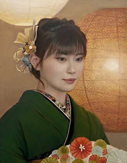 玉木充 緑の着物 F6