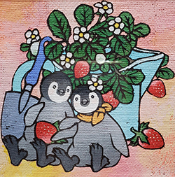 聖柄さぎり Sweet Strawberry 90x90mm アクリル 額付
