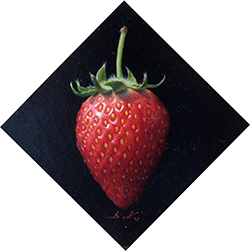 近藤俊一 苺 ミニアチュール 10×10cm 油彩