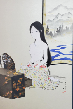 島崎良平　紅化粧美人図　P6