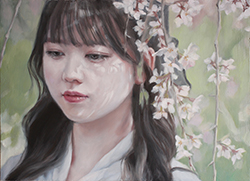 鈴木那奈　花の心　F4　油彩