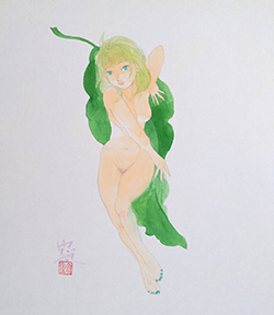 森ゆだね　アガサ　24×27㎝　紙本彩色