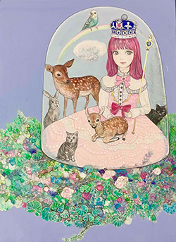 三宅由希子　永遠の少女　41×36㎝　キャンバス、アクリル