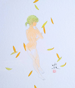 森ゆだね　鶸の声　24×27cm
