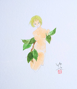 森ゆだね　小鹿　24×27cm