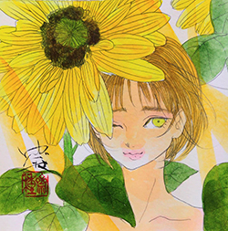 森ゆだね　ひまわり　10×10㎝