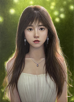 辻信之 Green Grace F4 キャンバス/油彩