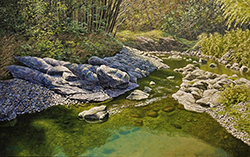 舘山浩丈 清明(埼玉県嵐山渓谷)M10 油彩・パネル・ジェッソ