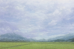 嶌瀬香 「blue Ⅱ」 P6 木製パネルに油彩