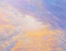 嶌瀬香「in the clouds」　F6　木製パネルに油彩