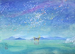 森ゆだね「楽音（らくのん）」F4　紙本彩色