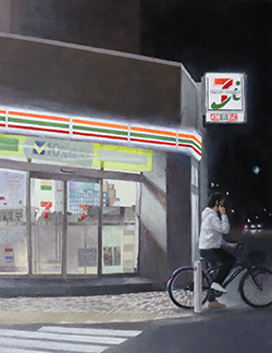 前田葉月　夜のコンビニ　F6　油彩