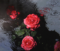 鏡泰裕　ここに薔薇ありせば　F10　キャンバス　　油彩