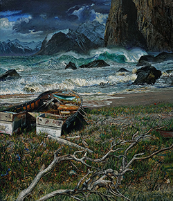 鏡泰裕　幻想北海荒野　F10　キャンバス　油彩