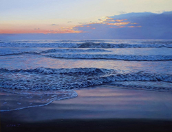 舘山浩丈　薄明の刻　（福島県いわき市薄磯海岸）　F6　油彩・パネル・ジェッソ