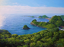 舘山浩丈　誓いの丘から　（千葉県鴨川市 魚見塚展望台 誓いの丘）　P8　油彩・パネル・ジェッソ