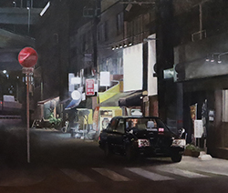 前田葉月　金曜日の夜　F10　油彩