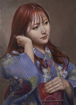 岡啓介　夢の中　F4　油彩