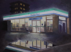 前田葉月 雨上がりのコンビニ F6 油彩