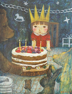 すがあす香　お祝い　F6　油彩