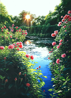 金子庄一　Rose blessing　F4　油彩