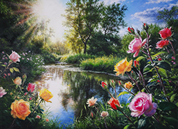 金子庄一　光の便り　F4　油彩