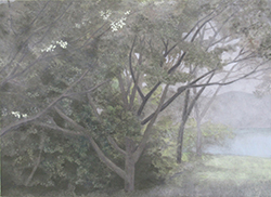 金森美紗輝　湖畔　F4　日本画（麻紙に岩絵具）