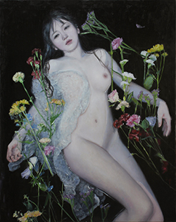 鈴木那奈 にほやかに咲くⅢ F30 油彩