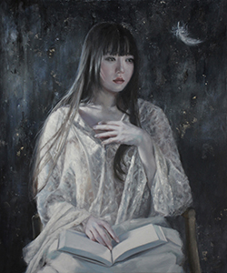 鈴木那奈 青い夢の影 F8 油彩