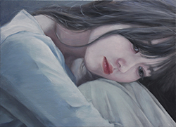 鈴木那奈 忘れな草 F4 油彩