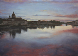 鈴木那奈 フィレンツエ 黄昏 F4 油彩