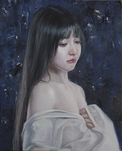 鈴木那奈 星々の F3 油彩 すず箔