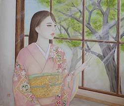 野沢栄子「窓辺」F10