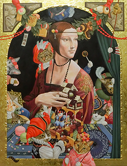 高根沢晋也 甘味処金猫堂 P10 油彩・テンペラ・金箔