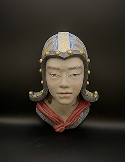 七尾尚子 毘沙門天 270×175×130㎜ 額装済