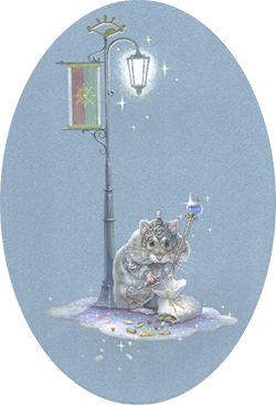 久保俊太郎 街灯 250×160㎜ アクリル 色鉛筆