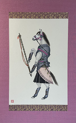 久保俊太郎 歩兵 どさんこ 605×380㎜ アクリル・ペン