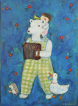 すがあす香 小さなパレード F4 油彩