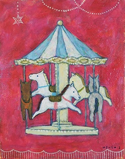 すがあす香 メリーゴーランド F2 油彩