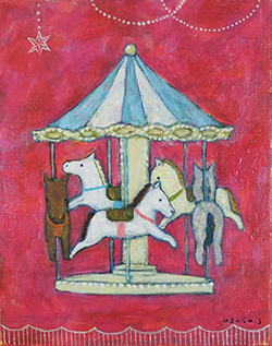 すがあす香　　メリーゴーランド　F2　油彩