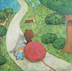 すがあす香　けいとだま　S6　油彩