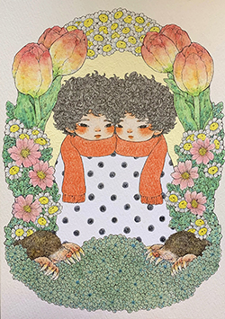 くらげ　ひだまり。　SM　水彩・ペン