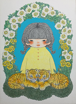 くらげ　どこにいるの。　F4　水彩・ペン