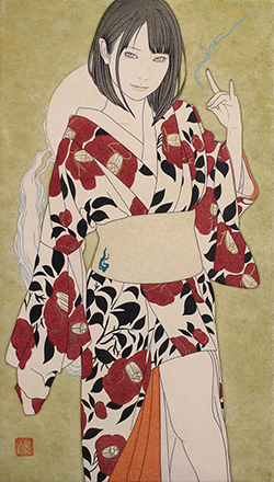 九鬼匡規　怪ノ画　狐火　M4　アクリルガッシュ